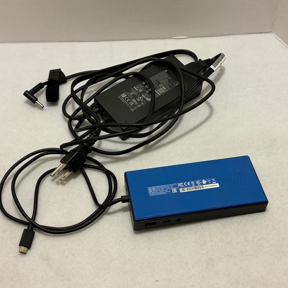 HP Elite USB-C Docking Station TPA-B01 844549-001 Blue with 120W Power Adapter